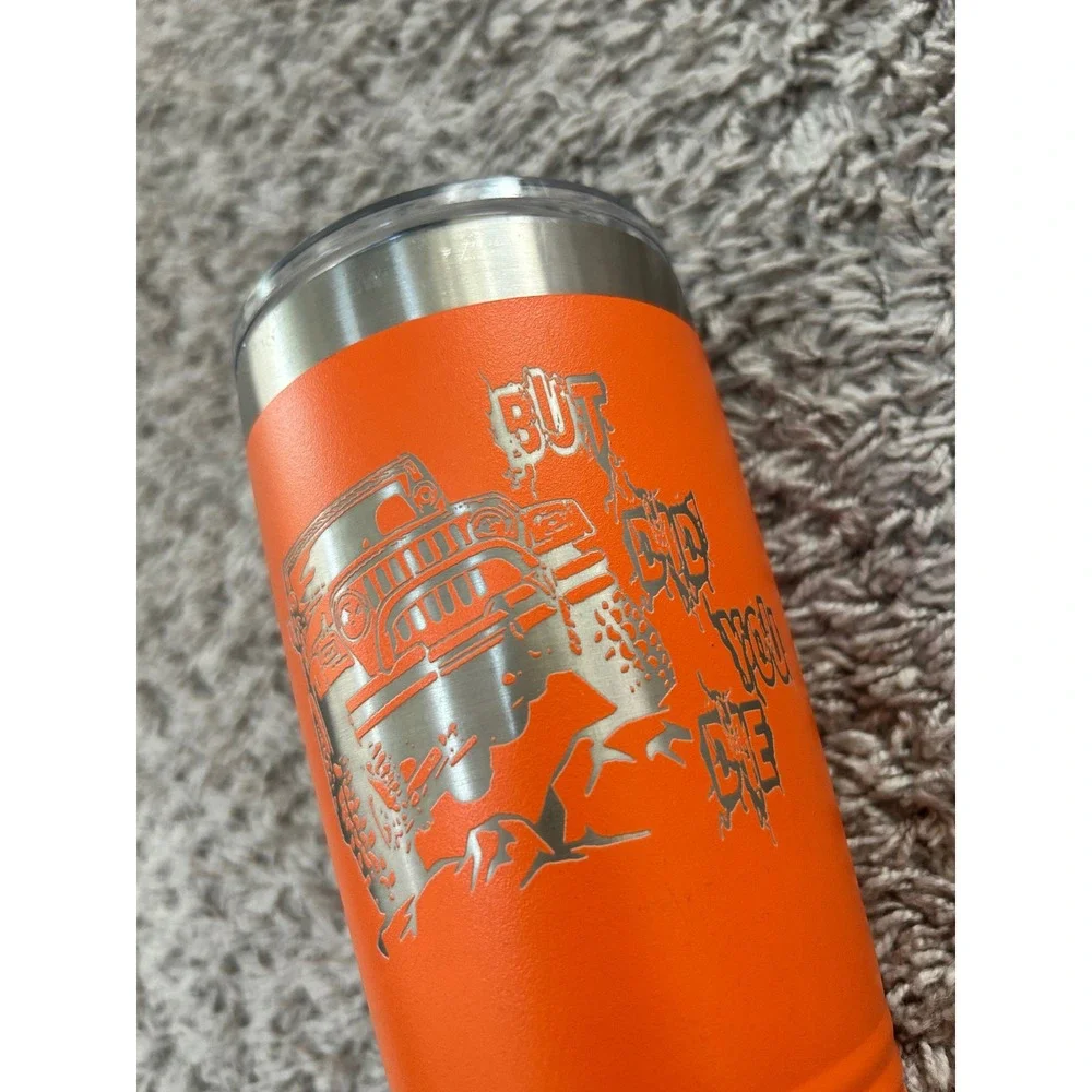 Polar Camel 20oz Orange Insulated Tumbler But Did You Die Off-Road Jeep Etched